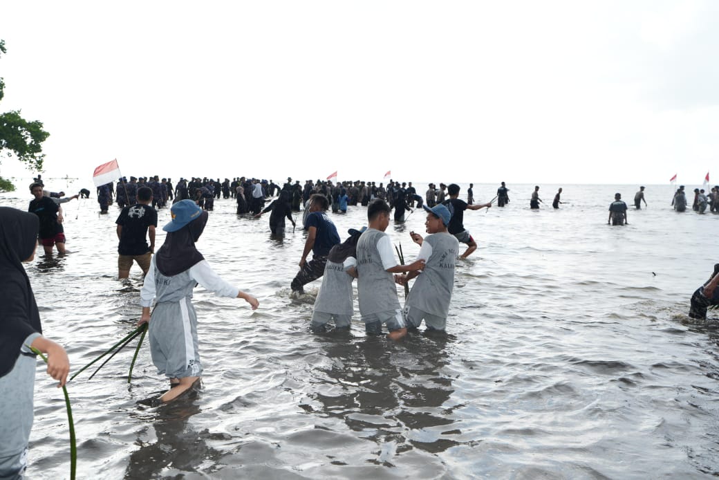 PJ Bahtiar Bersama Forkopimda dan Masyarakat Tanam 20 Ribu Mangrove di Pantai Ampallas