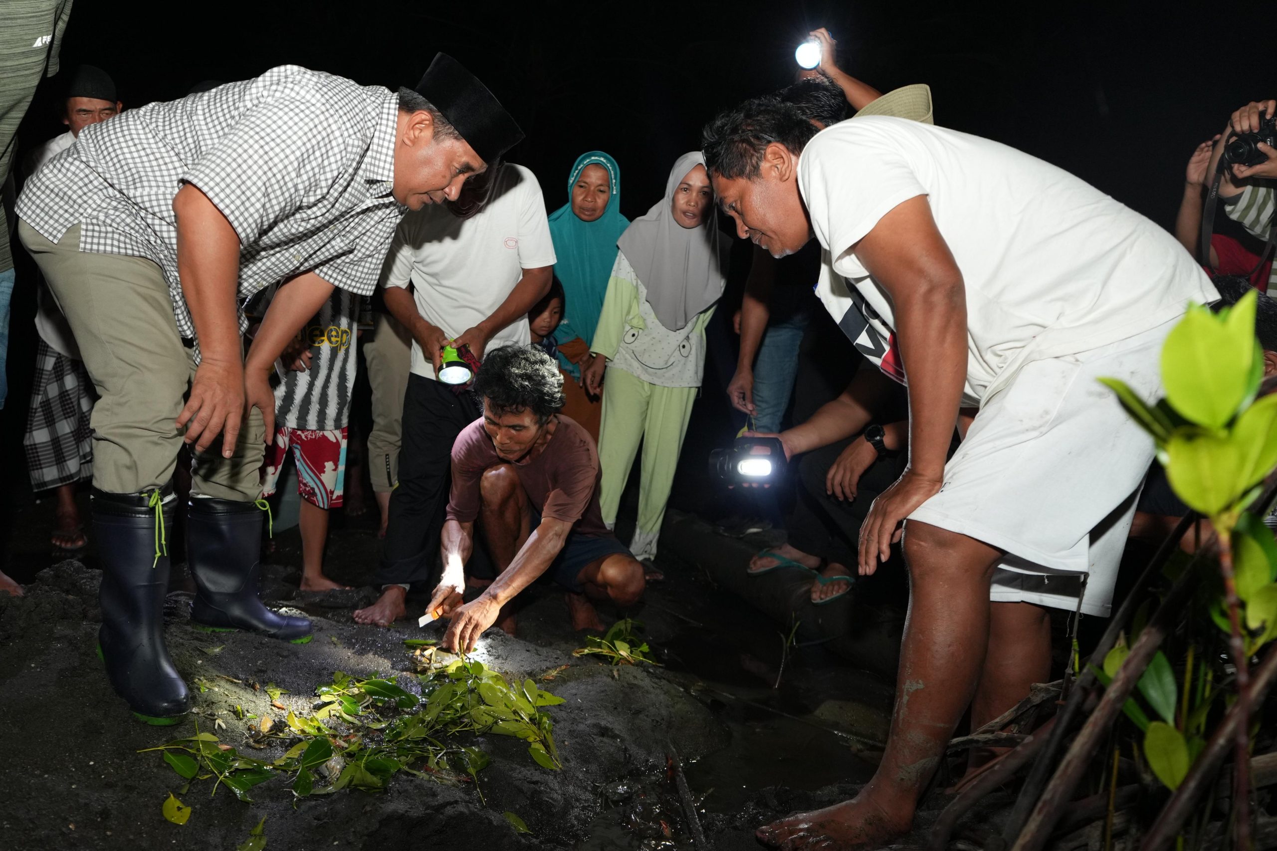 Tebar Kepiting Bakau di Hutan Bakau Sumare, Warga Apresiasi dan Dukung Program Pj Bahtiar