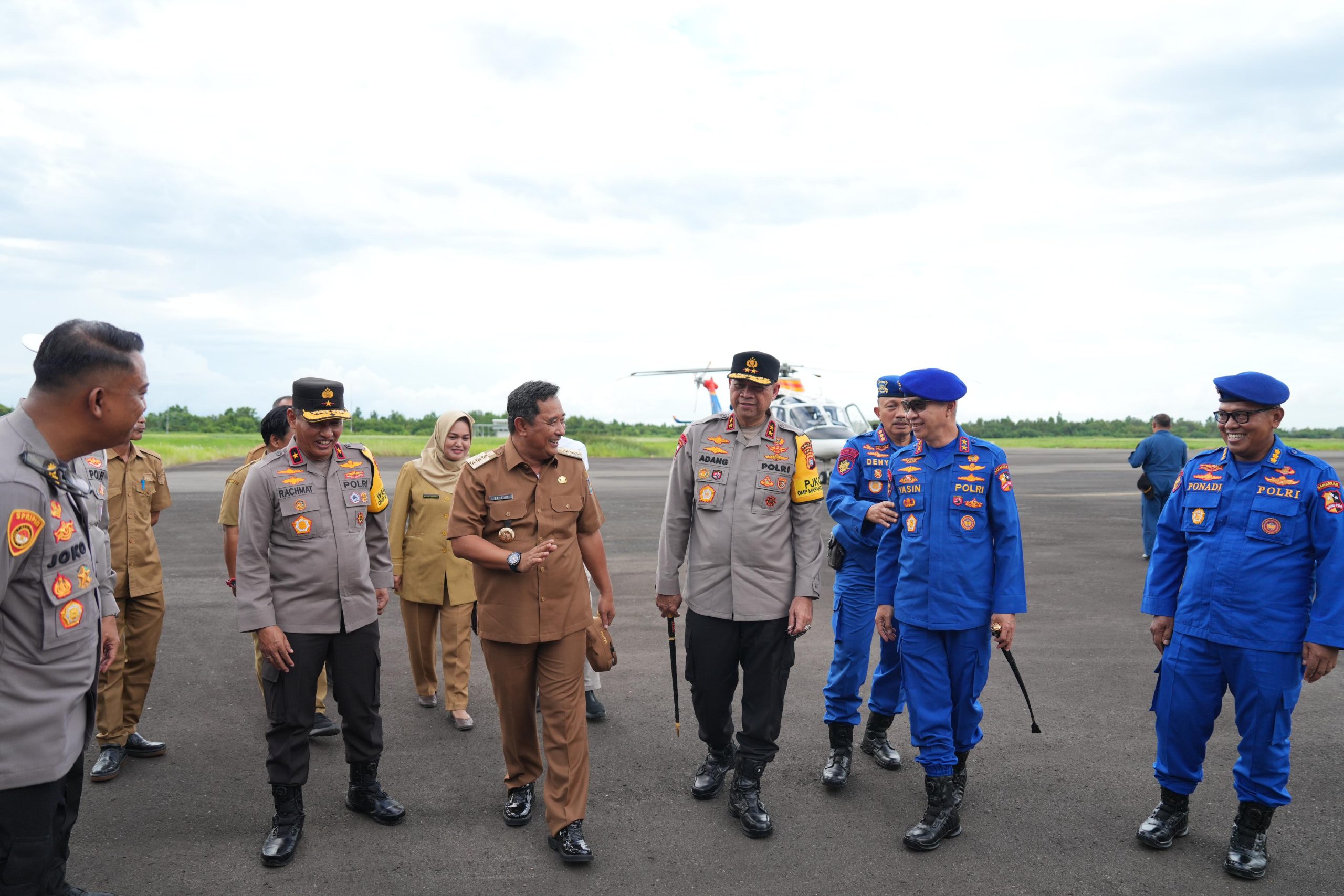 Pj Gubernur Sulbar dan Kapolda Sambut KakorPolairud, Tinjau Lokasi Pembangunan Mako Polairud