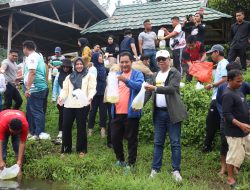 Forkopimda Bersama Warga Sebar Seratus Ribu Benih Ikan Nila di Kali Mamuju, Masyarakat Bisa Menangkapnya